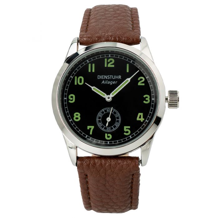 Ailager WW2 German Army Service Watch Brown Strap Regalia Company
