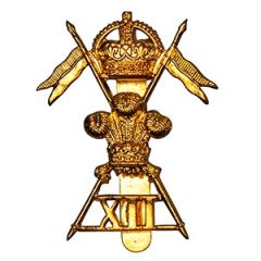 12th Royal Lancers (Prince of Wales's) Bronze Cap Badge - Kings Crown