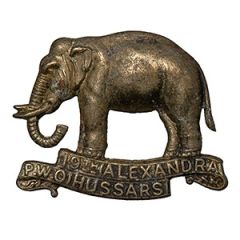 19th Royal Hussars (Queen Alexandra's Own) Double Scroll Cap Badge