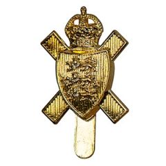 Royal Militia of the Island of Jersey Cap Badge - Kings Crown