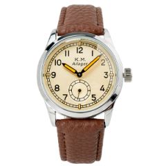 Ailager® WW2 German Kriegsmarine Service Watch with Brown Strap