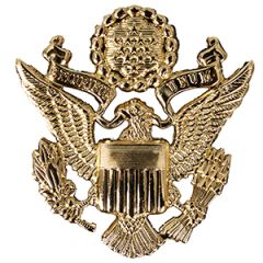 US Army Officers Visor Cap Badge - Gold