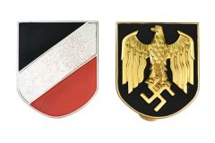 Afrika Korps Pith Helmet Badges - Kriegsmarine Issue