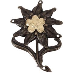 Gebirgsjager Enlisted Man's Edelweiss Cap Badge - Pin back type