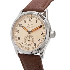 Ailager® WW2 German Kriegsmarine Service Watch with Brown Strap