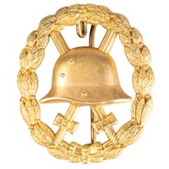 WWI Wound Badge in Gold - Hollow-Backed